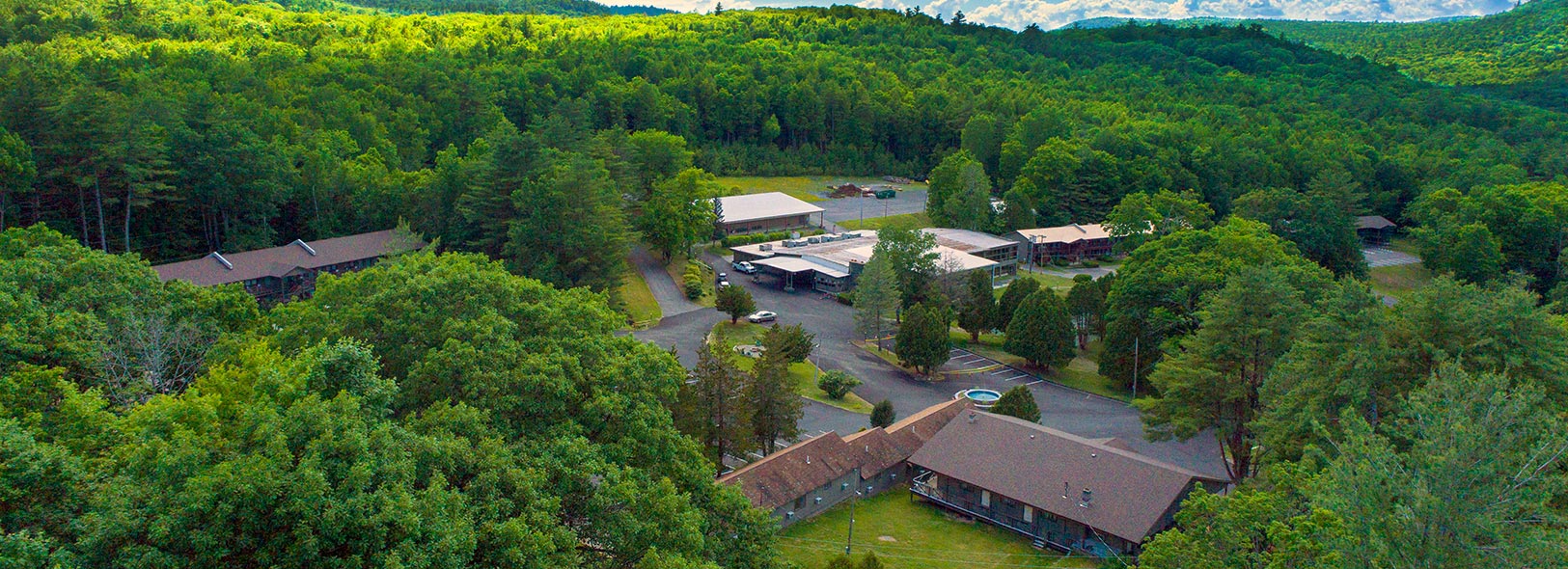 Aerial view of Roaring Brook Ranch Resort